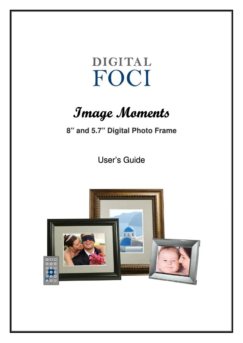 Page 1 de la notice Manuel utilisateur Digital Foci Image Moments IMT063