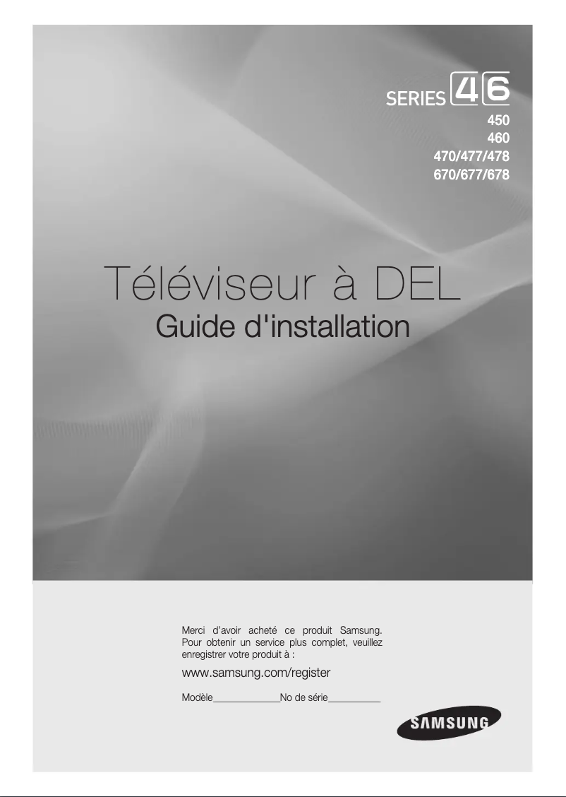 Page n°1 - Manuel utilisateur Samsung HG40ND470SF
