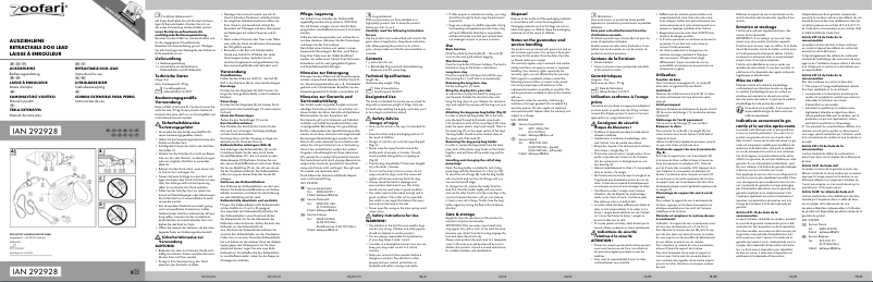 Page 1 de la notice Manuel utilisateur Zoofari IAN 292928