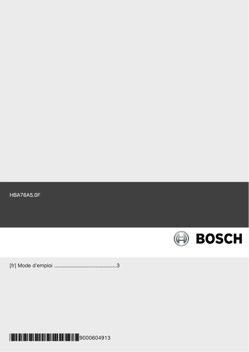 Page n°1 - Manuel utilisateur Bosch HBA76A550F