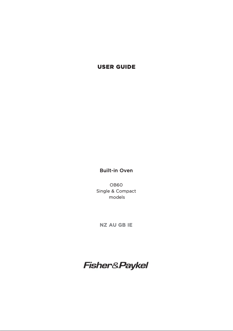 Page 1 de la notice Manuel utilisateur Fisher & Paykel OB60SC5CEW1