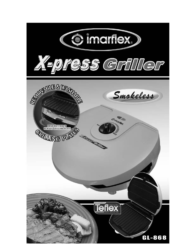 Image de la première page du manuel de l'appareil X-Press Griller GL-868