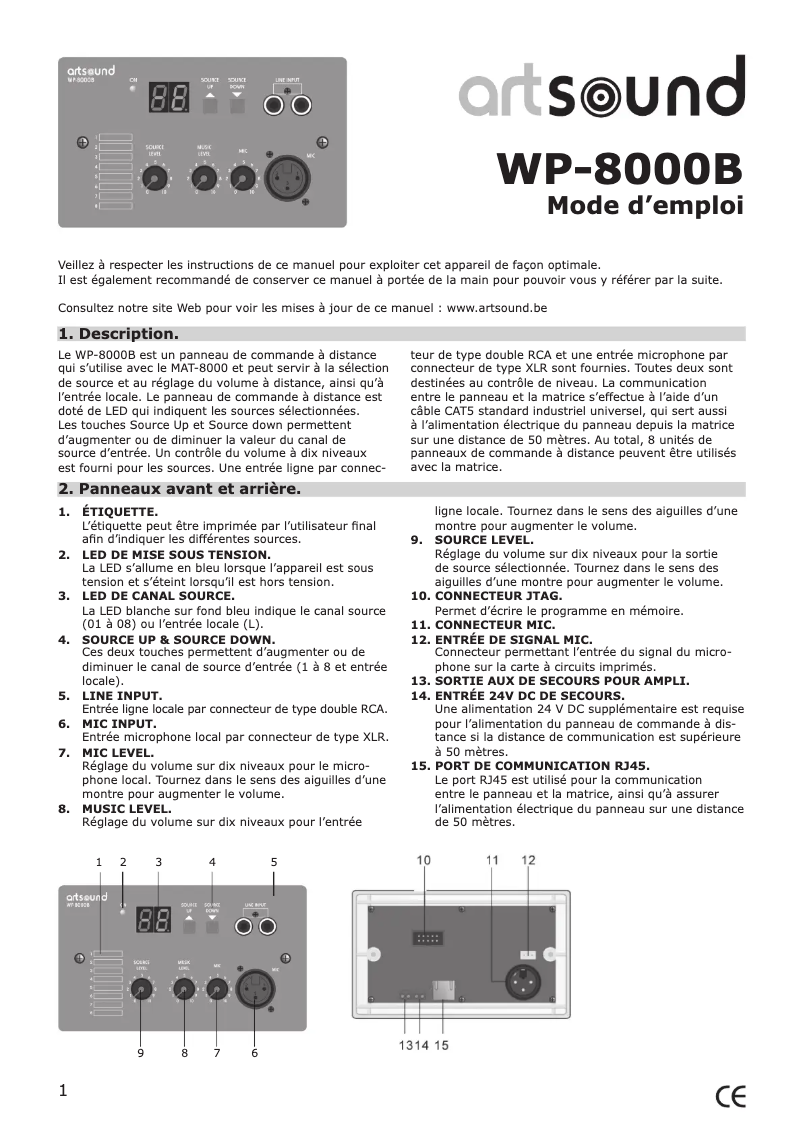 Image de la première page du manuel de l'appareil WP-8000B