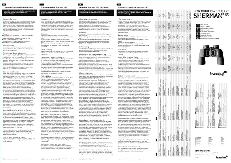 Page n°1 - Manuel utilisateur Levenhuk Sherman PRO 8x42
