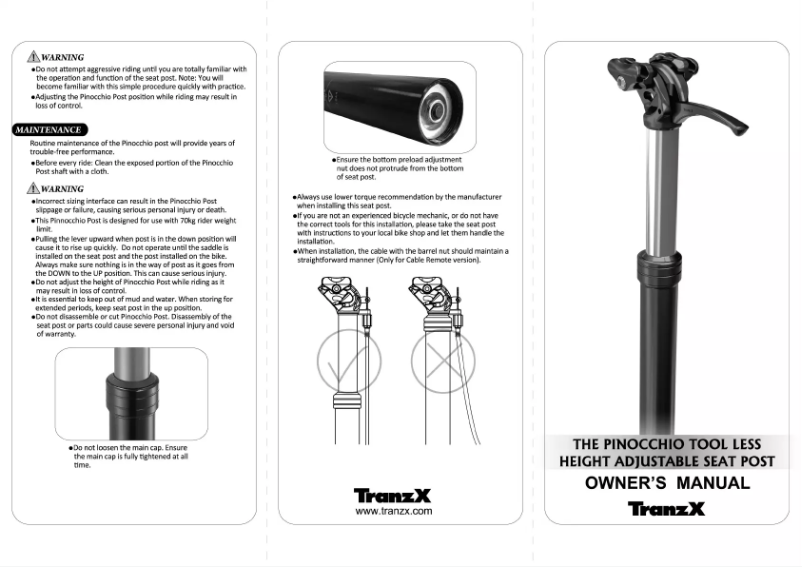Page 1 de la notice Manuel utilisateur TranzX JDYSP01