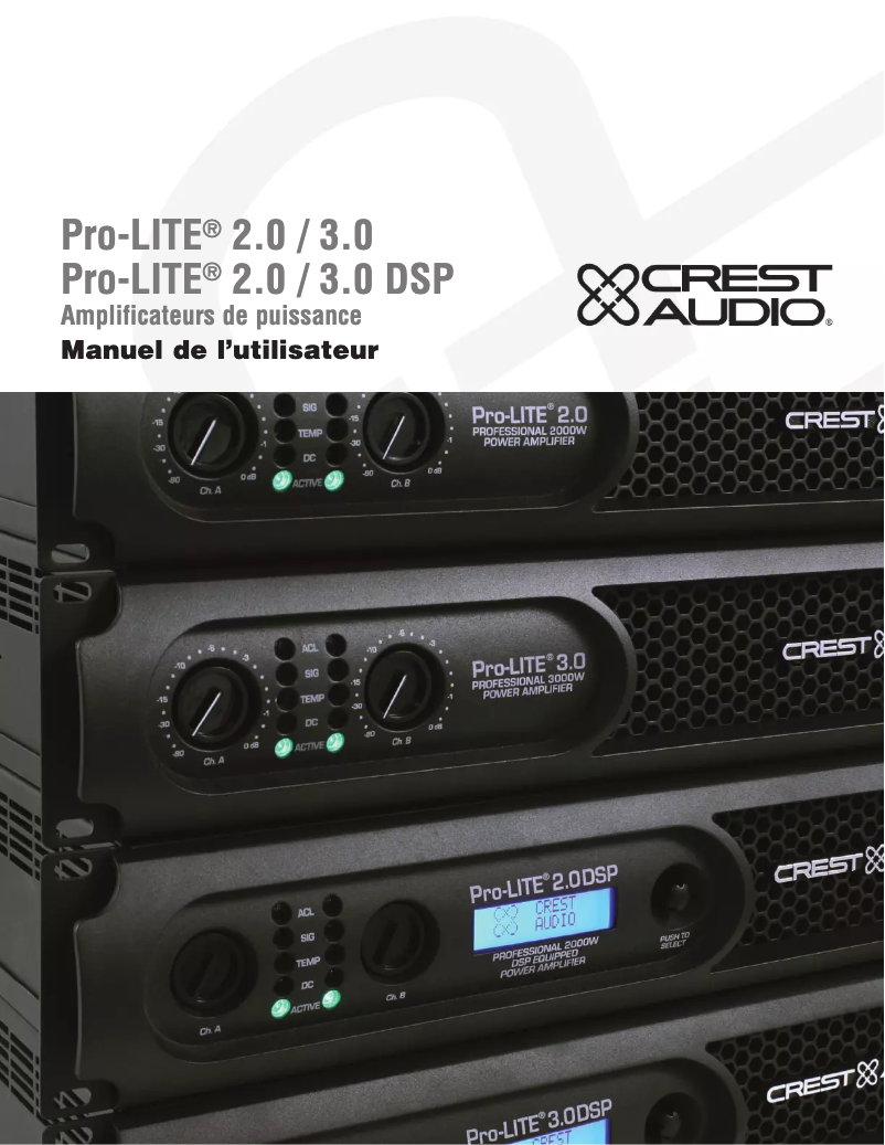Page n°1 - Manuel utilisateur Crest Audio Pro-LITE 2.0