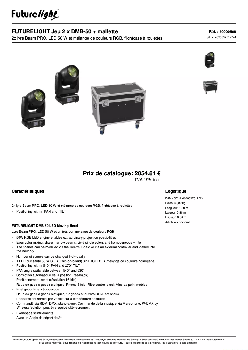 Page n°1 - Fiche technique Futurelight DMB-50