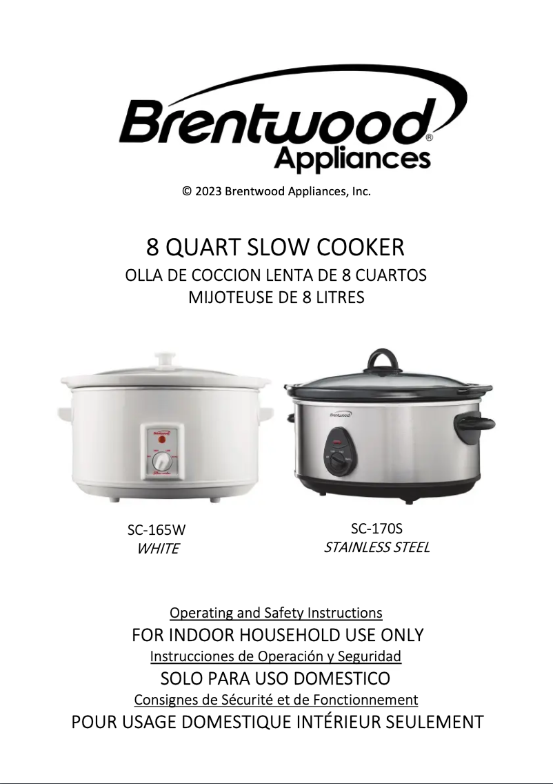 Page 1 de la notice Manuel utilisateur Brentwood SC-170S