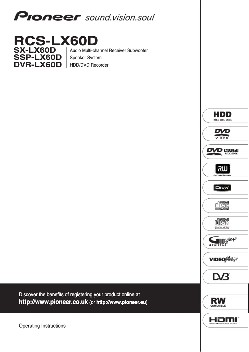 Page n°1 - Manuel utilisateur Pioneer RCS-LX60D