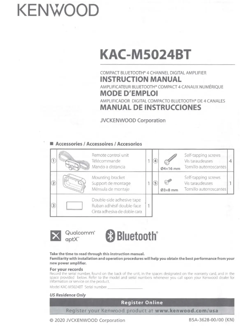 Imagen de la primera página del manual del dispositivo KAC-M5024BT