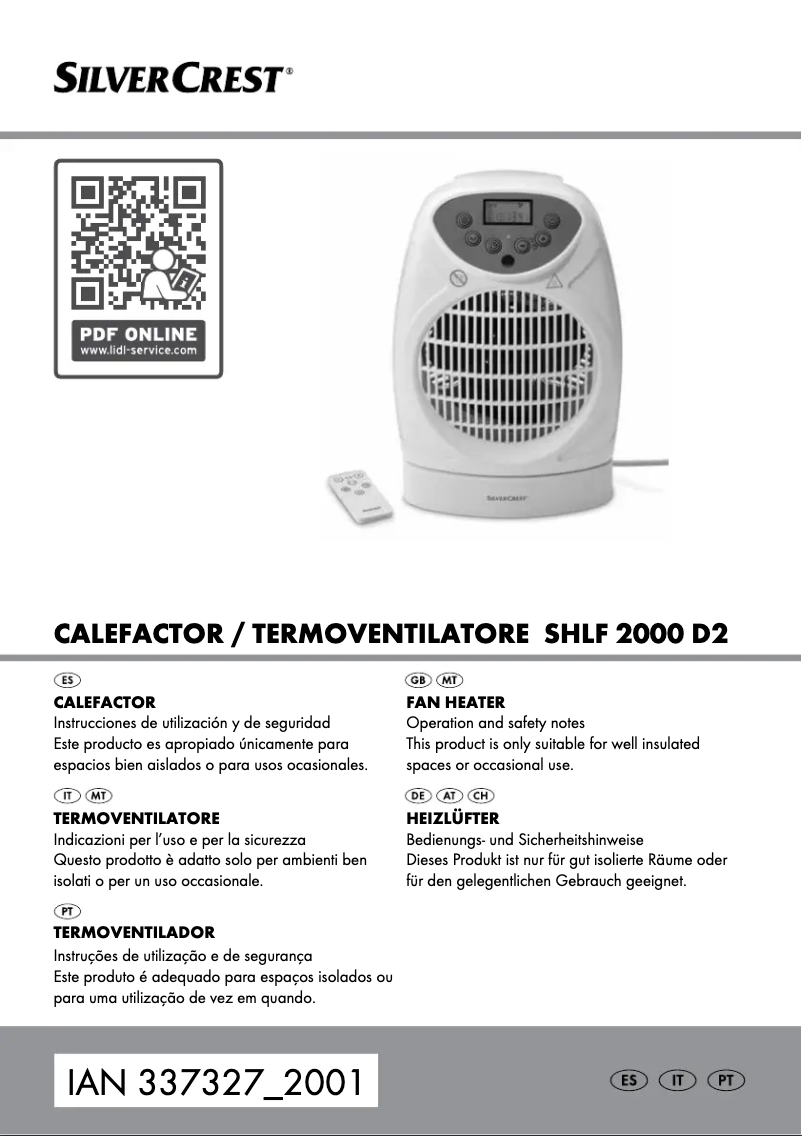 Image de la première page du manuel de l'appareil SHLF 2000 A1