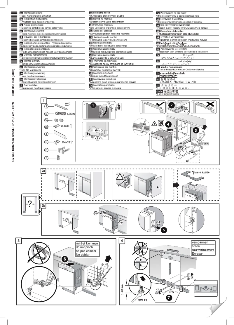 Page n°1 - Guide d'installation Bosch SMU45MS05E