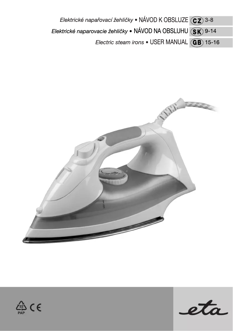 Page 1 de la notice Manuel utilisateur Eta Marina