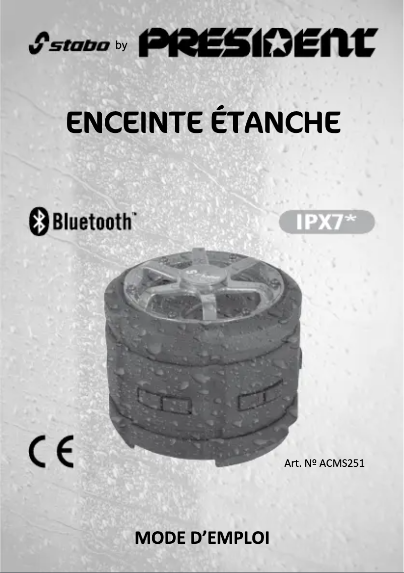 Page 1 de la notice Manuel utilisateur President ACMS251