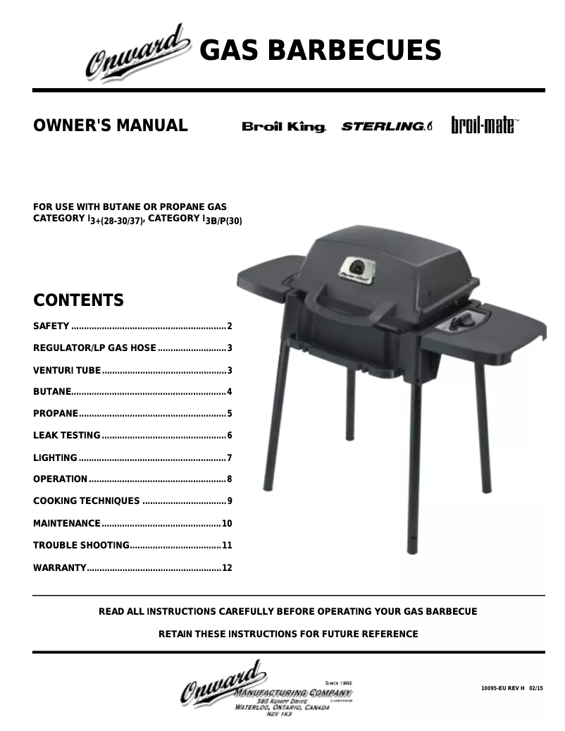 Page n°1 - Manuel utilisateur Broil King Porta-Chef 120