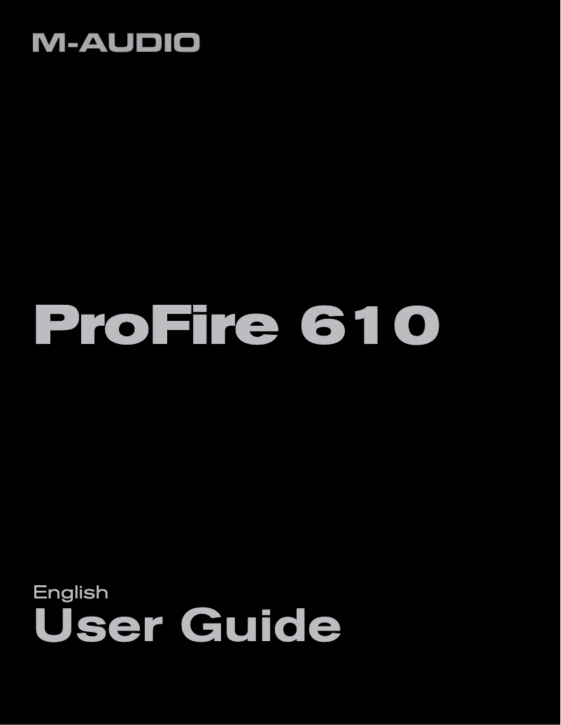 Image de la première page du manuel de l'appareil ProFire 610
