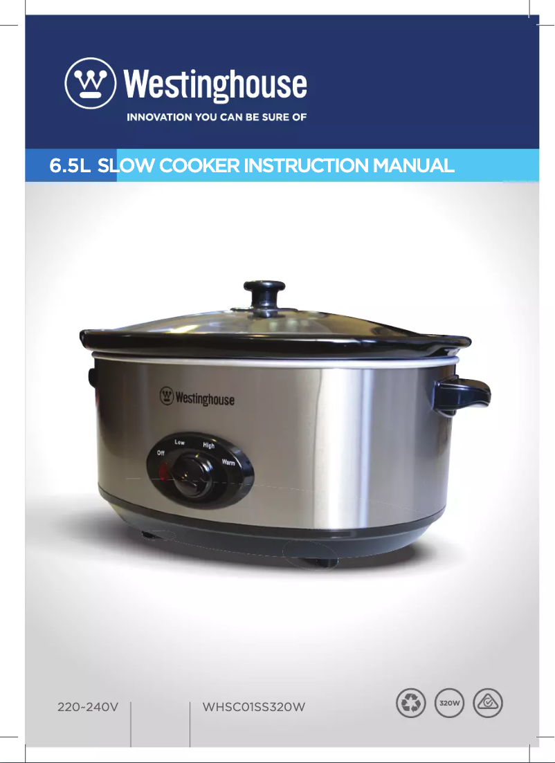 Page 1 de la notice Manuel utilisateur Westinghouse WHSC01SS