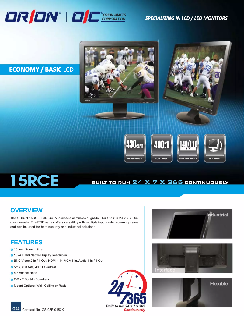 Page n°1 - Manuel utilisateur Orion 15RCE