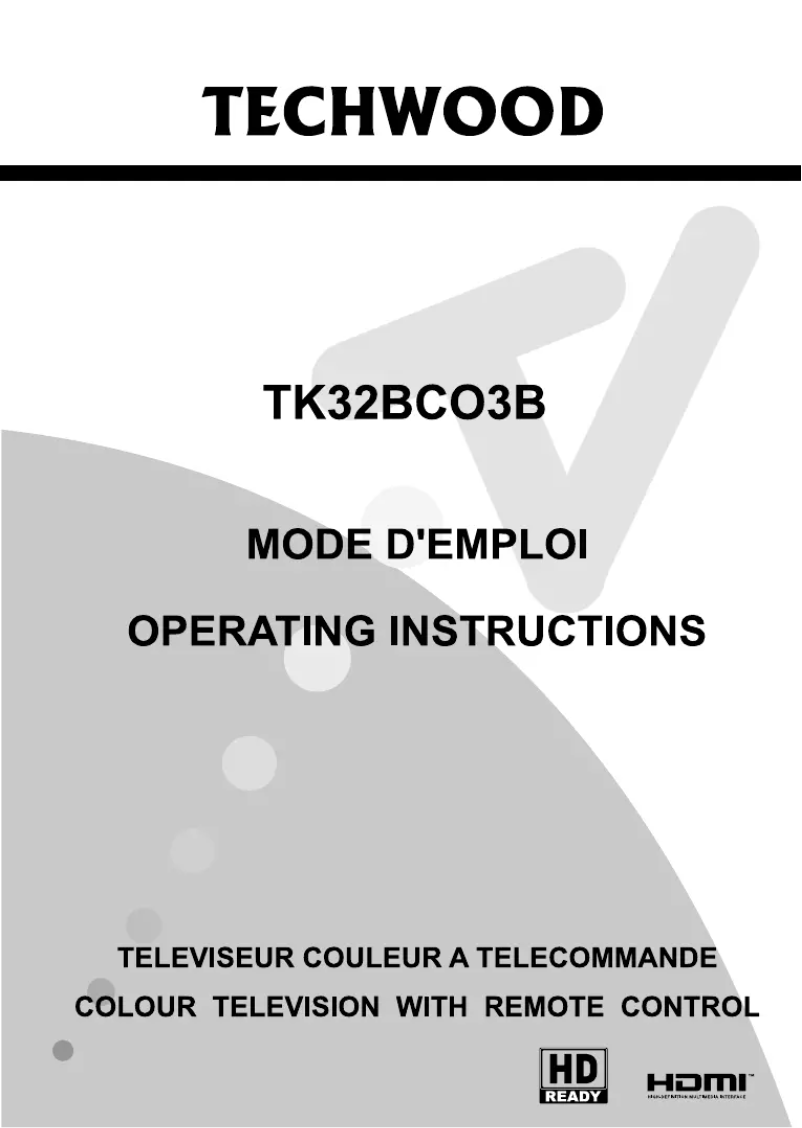 Page n°1 - Manuel utilisateur Techwood TK32BCO3B