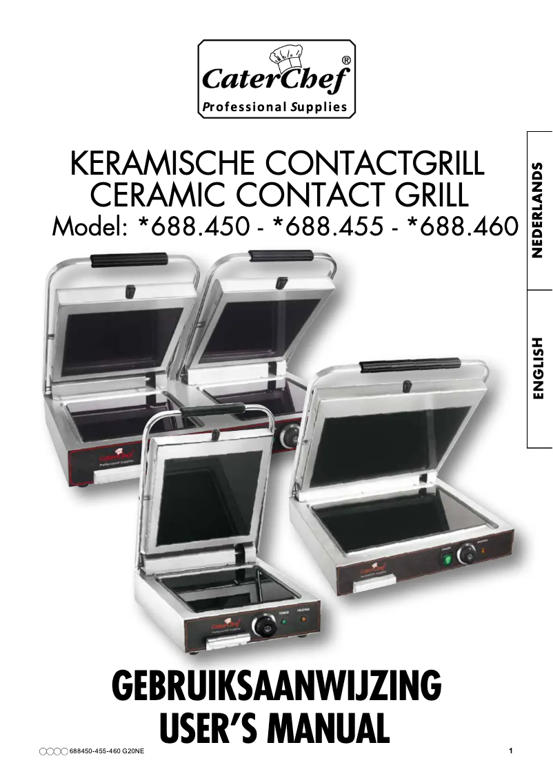 Page 1 de la notice Manuel utilisateur CaterChef 688450