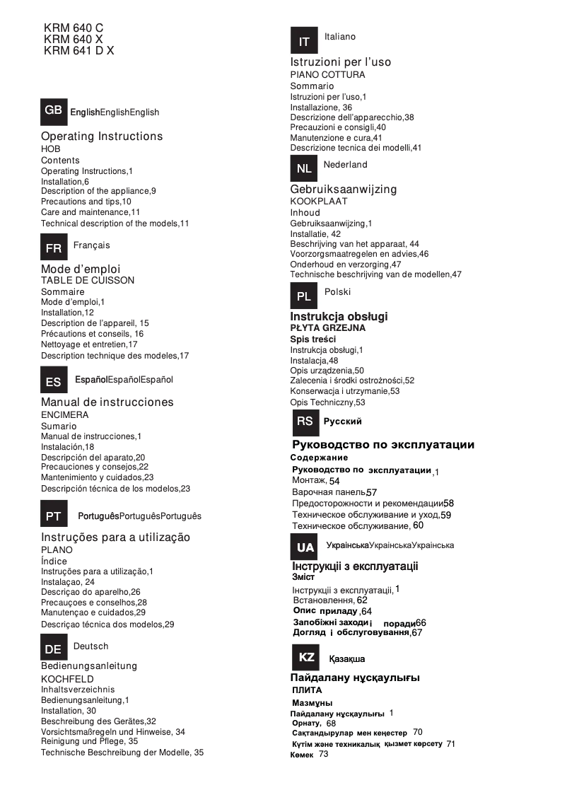 Página 1 del manual Manual de usuario Hotpoint Ariston KRM 641 D X
