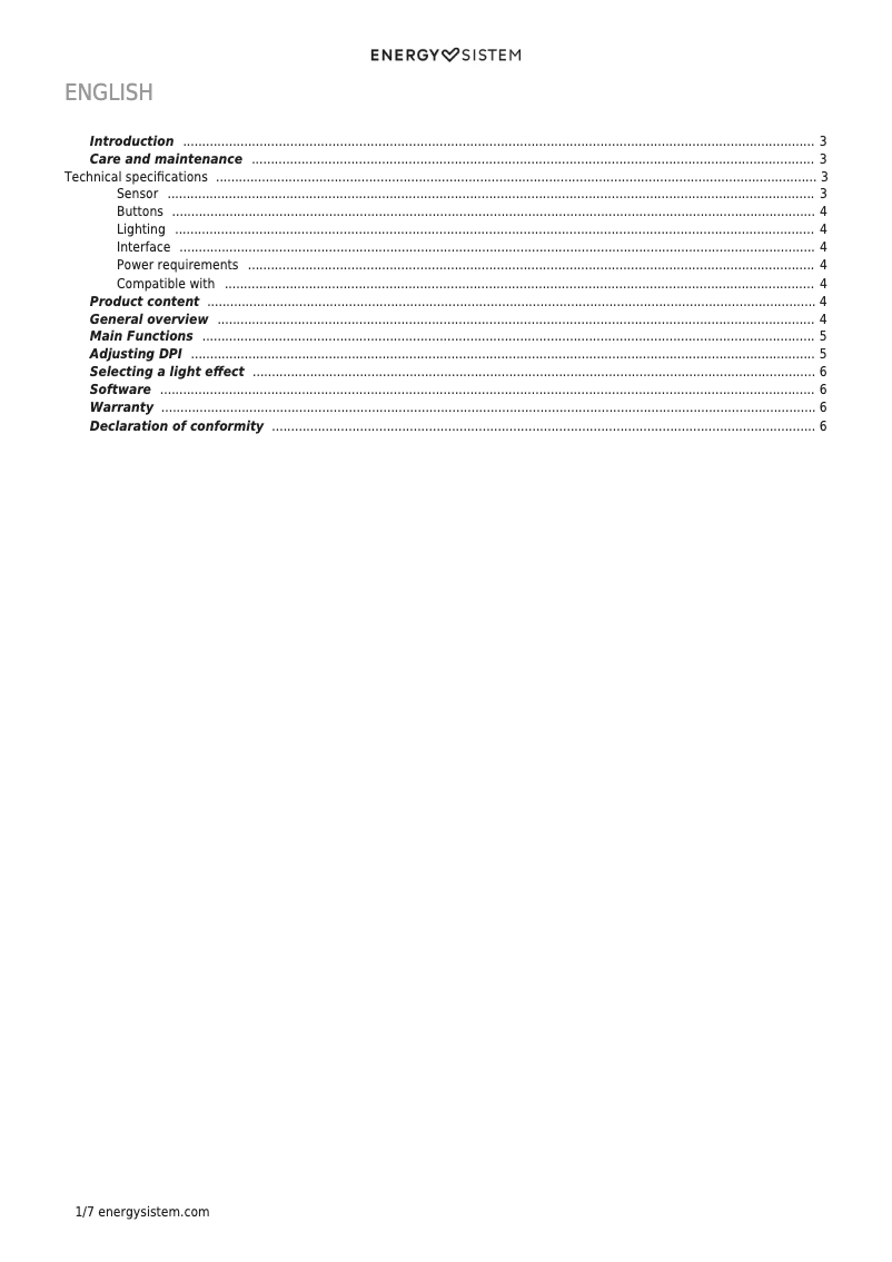 Imagen de la primera página del manual del dispositivo ESG M3