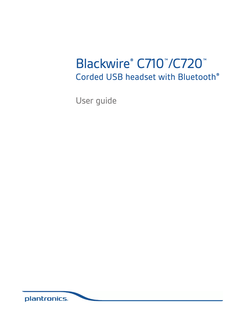 Imagen de la primera página del manual del dispositivo Blackwire C720