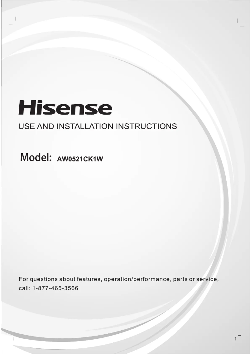 Page 1 de la notice Manuel utilisateur Hisense AW0521CK1W