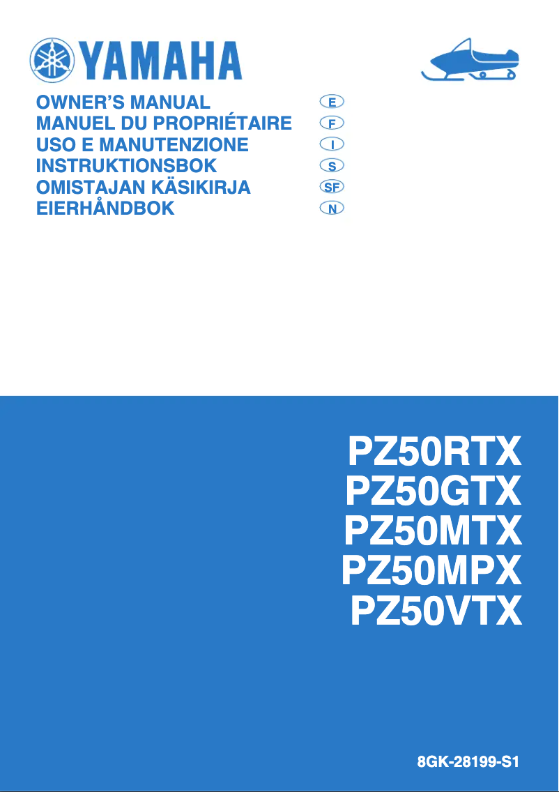 Page n°1 - Manuel utilisateur Yamaha PHAZER R-TX (2008)