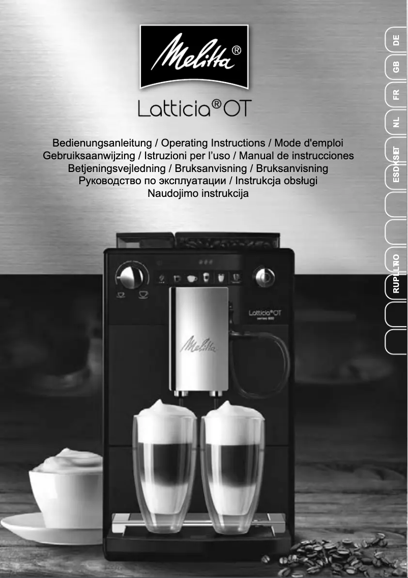 Page 1 de la notice Manuel utilisateur Melitta Latticia OT