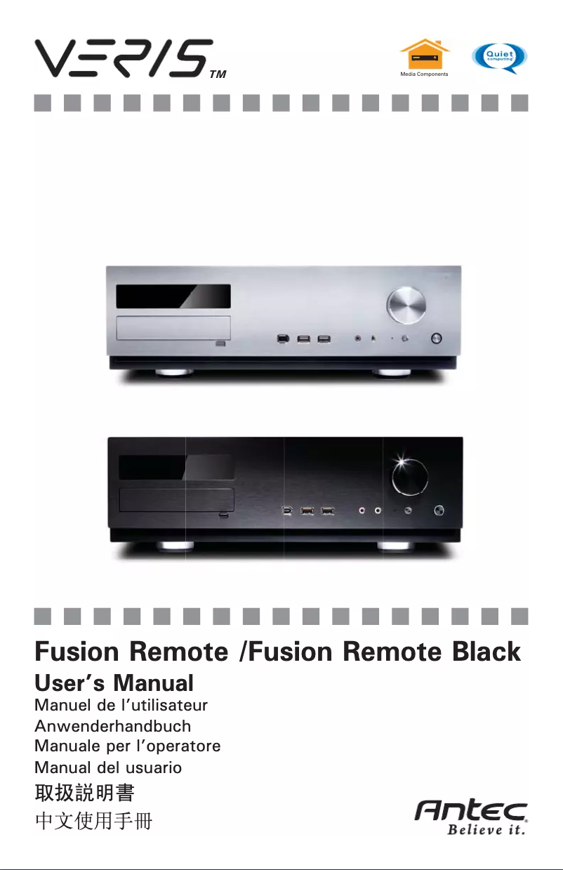 Page 1 de la notice Manuel utilisateur Antec Fusion Remote