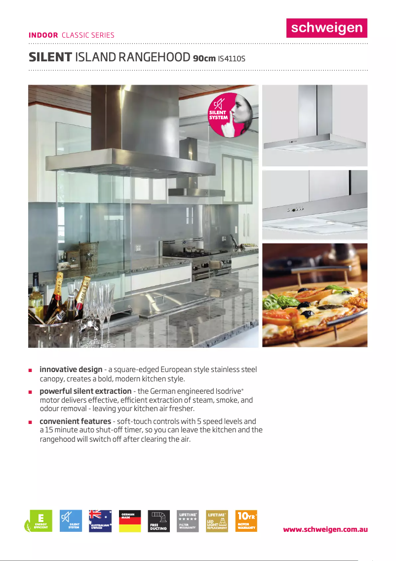 Página 1 del manual Ficha técnica Schweigen IS4110S