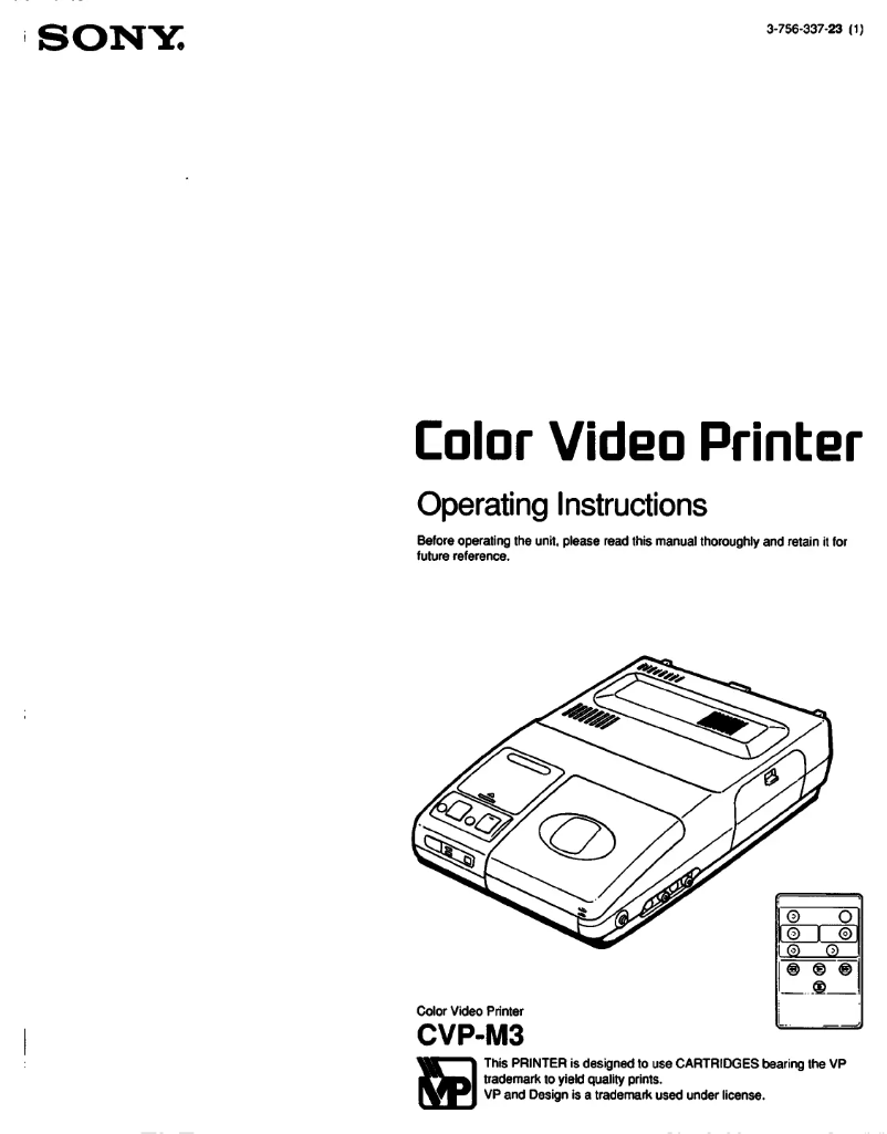 Image de la première page du manuel de l'appareil CVP-M3