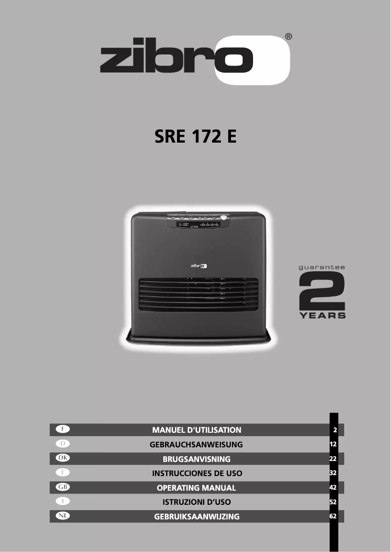 Page n°1 - Manuel utilisateur Zibro Kamin SRE 172 E