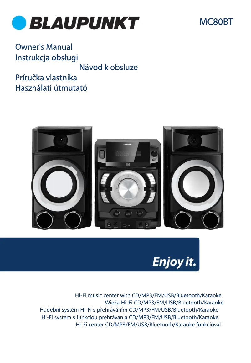 Page 1 de la notice Manuel utilisateur Blaupunkt MC80BT