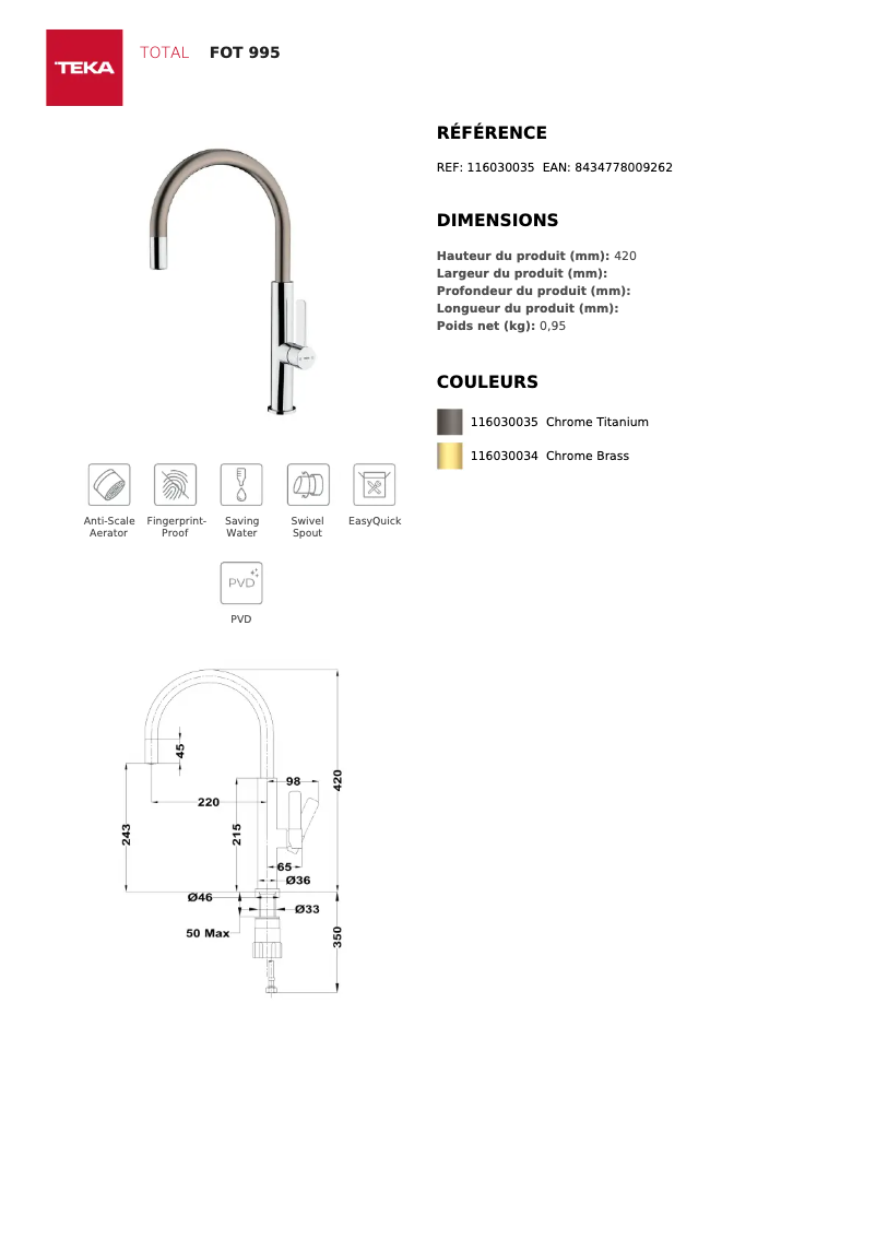Image de la première page du manuel de l'appareil FOT 995