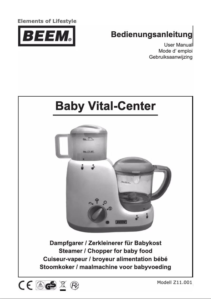 Page n°1 - Manuel utilisateur BEEM Baby Vital-Center