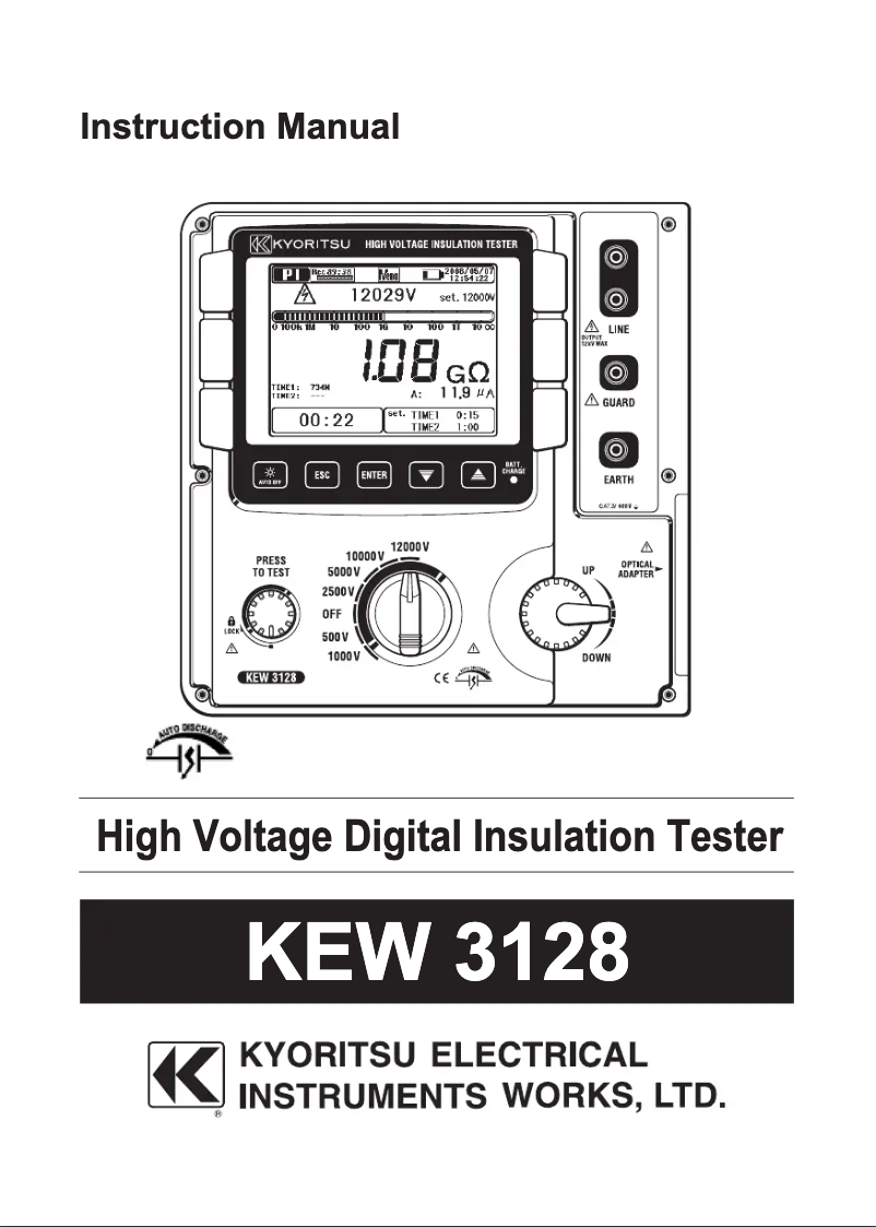 Page 1 de la notice Manuel utilisateur Kyoritsu KEW3128