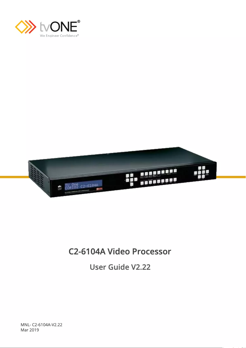 Page 1 de la notice Manuel utilisateur TV One C2-6104A