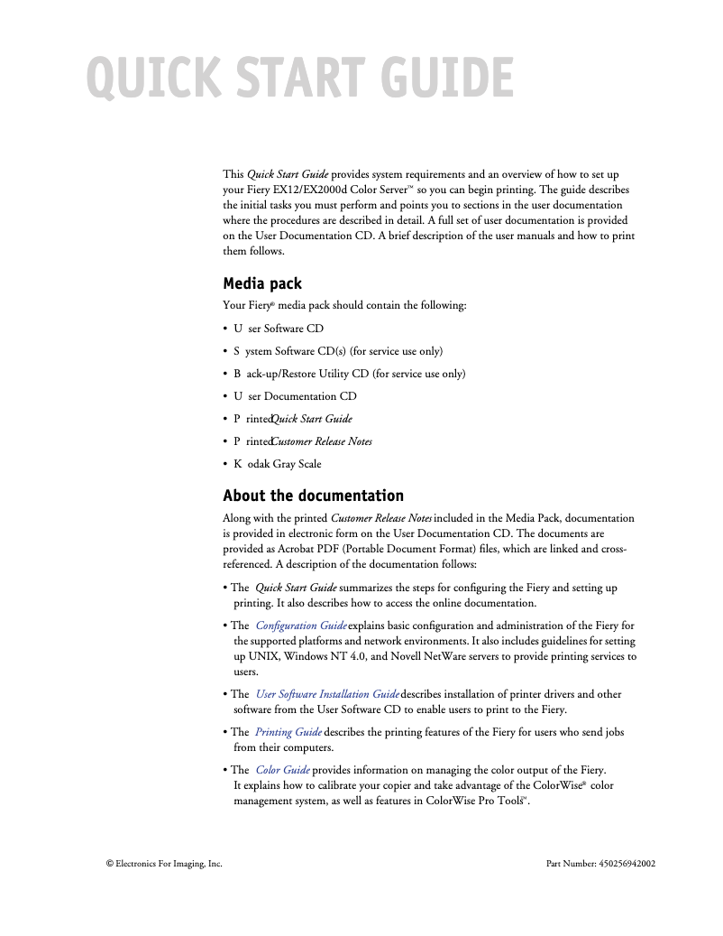 Image de la première page du manuel de l'appareil DocuColor 5252