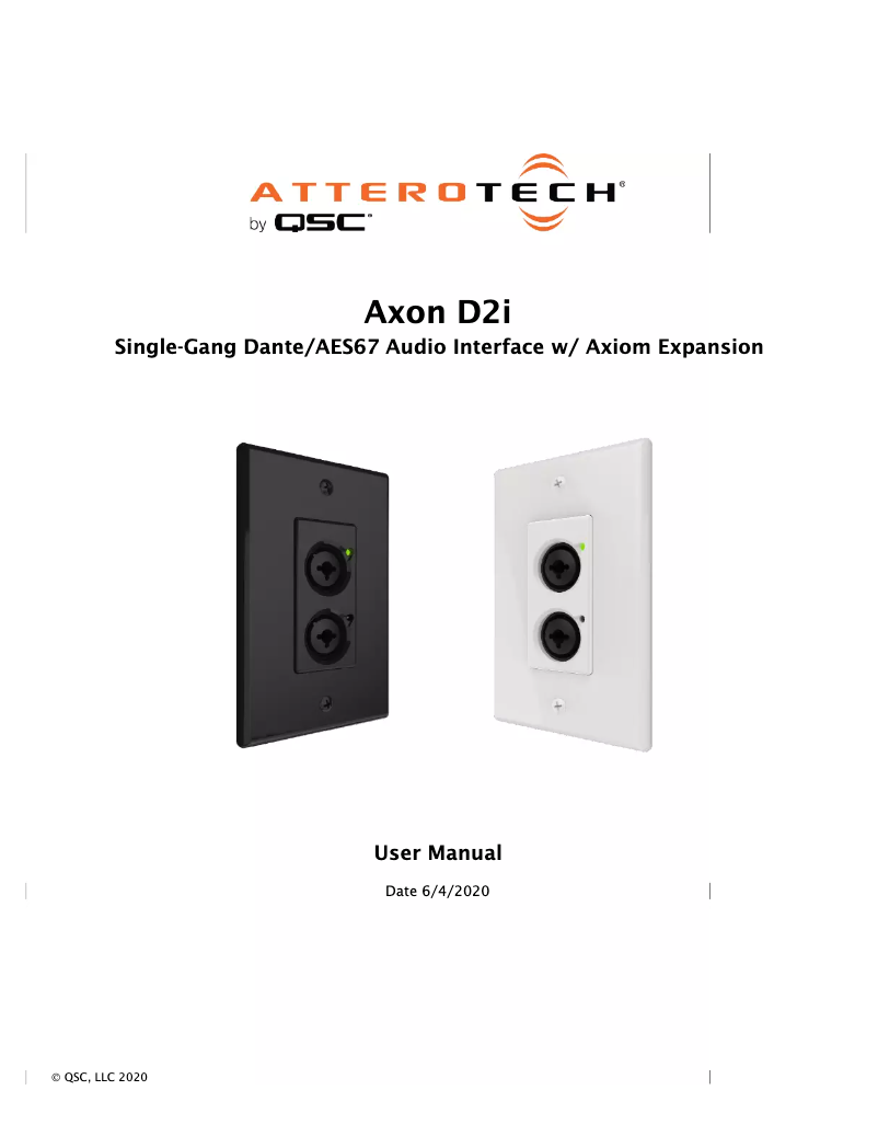 Image de la première page du manuel de l'appareil Attero Tech Axon D2i