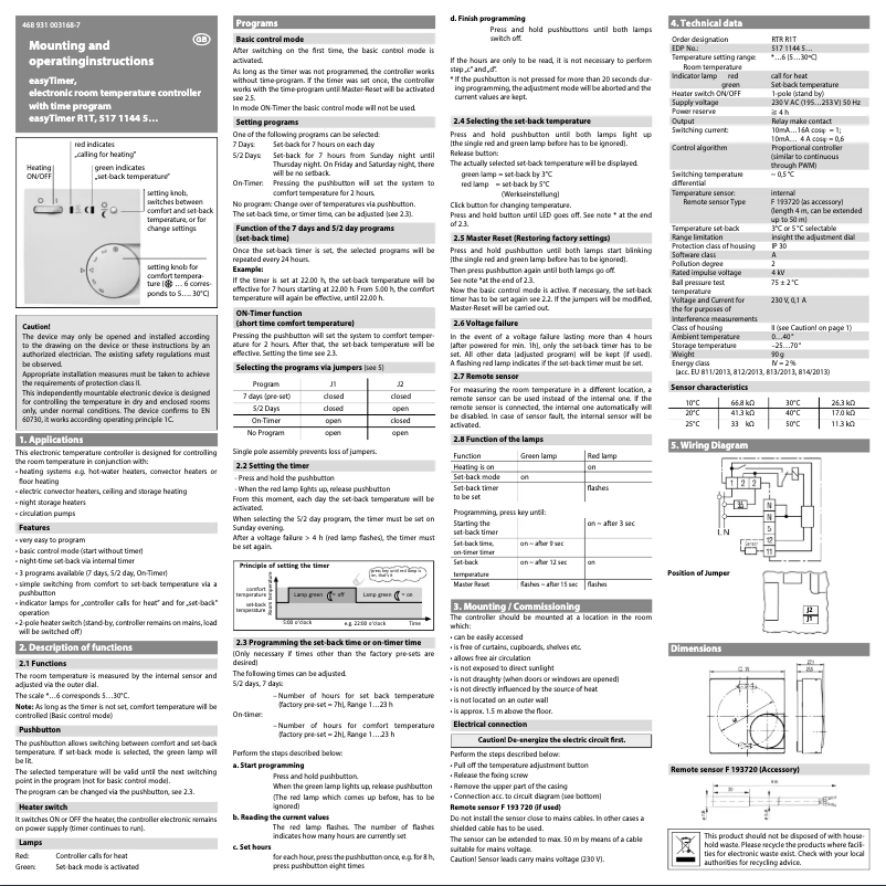 Page n°1 - Manuel utilisateur Eberle RTR R1T