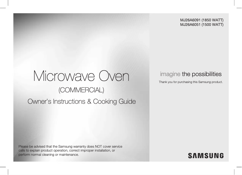 Page 1 de la notice Manuel utilisateur Samsung MJ26A6051AT