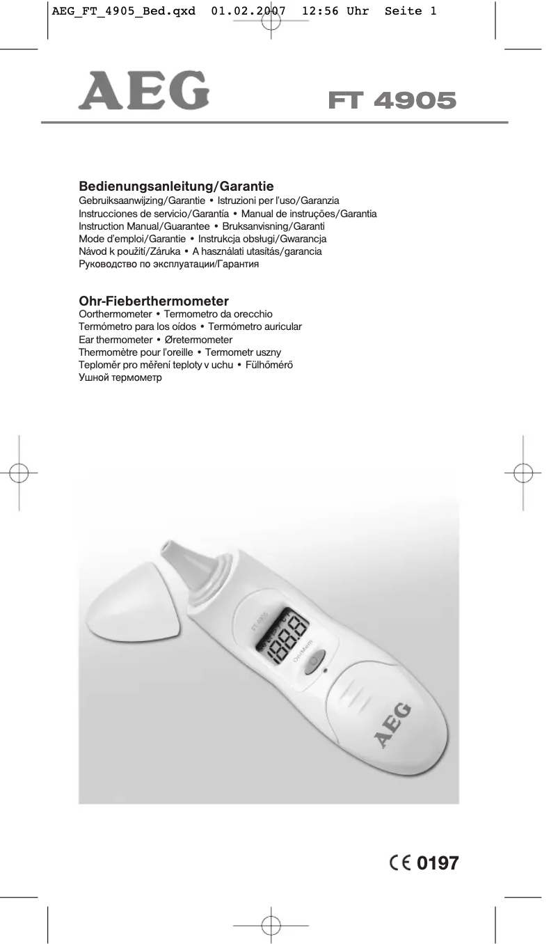 Page 1 de la notice Manuel utilisateur AEG FT 4905
