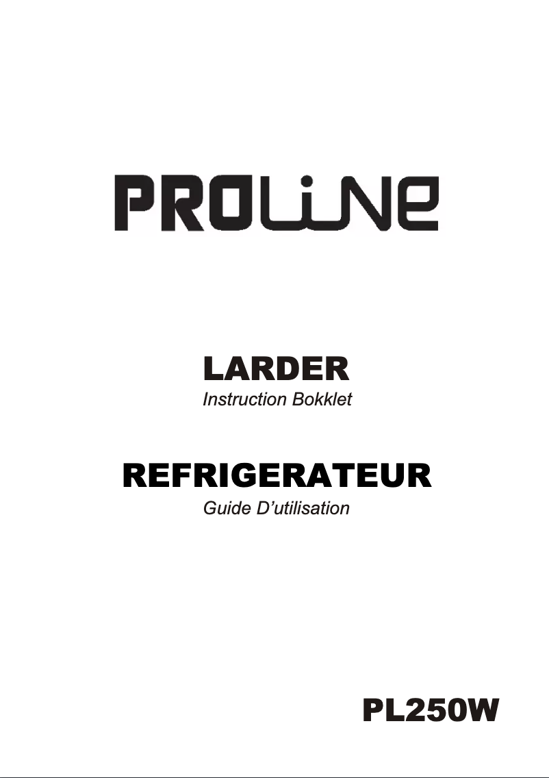 Page 1 de la notice Manuel utilisateur Proline PL250W