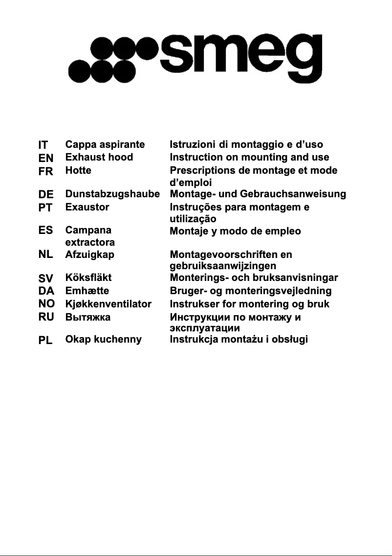 Page 1 de la notice Manuel utilisateur Smeg KBT9L4VN