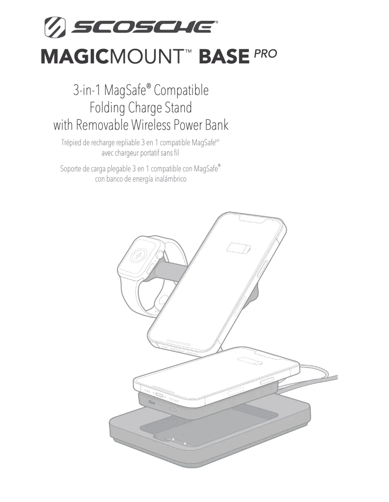 Página 1 del manual Manual de usuario Scosche MagicMount Base Pro