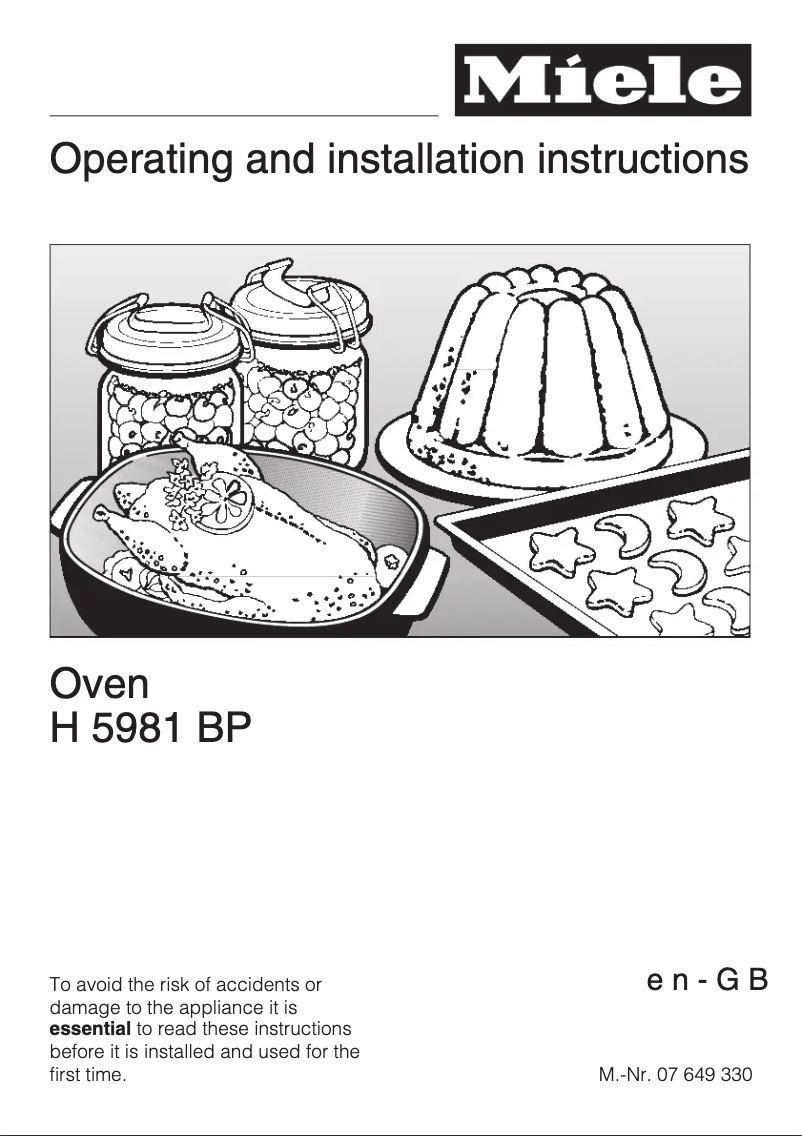 Page 1 de la notice Manuel utilisateur Miele H 5981 BP