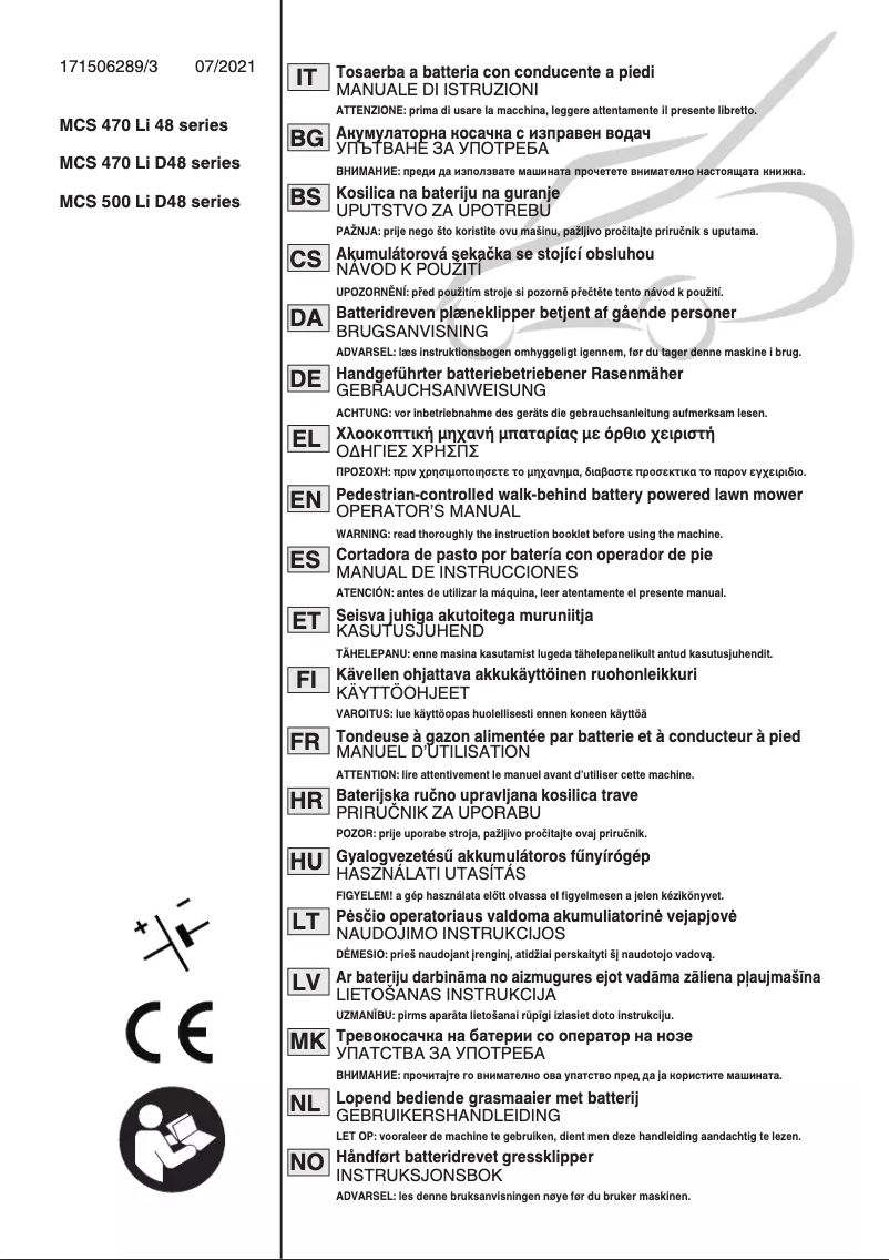 Page 1 de la notice Manuel utilisateur Stiga Multiclip 750 S AE