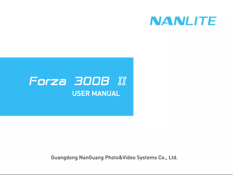 Page 1 de la notice Manuel utilisateur Nanlite Forza 300 II